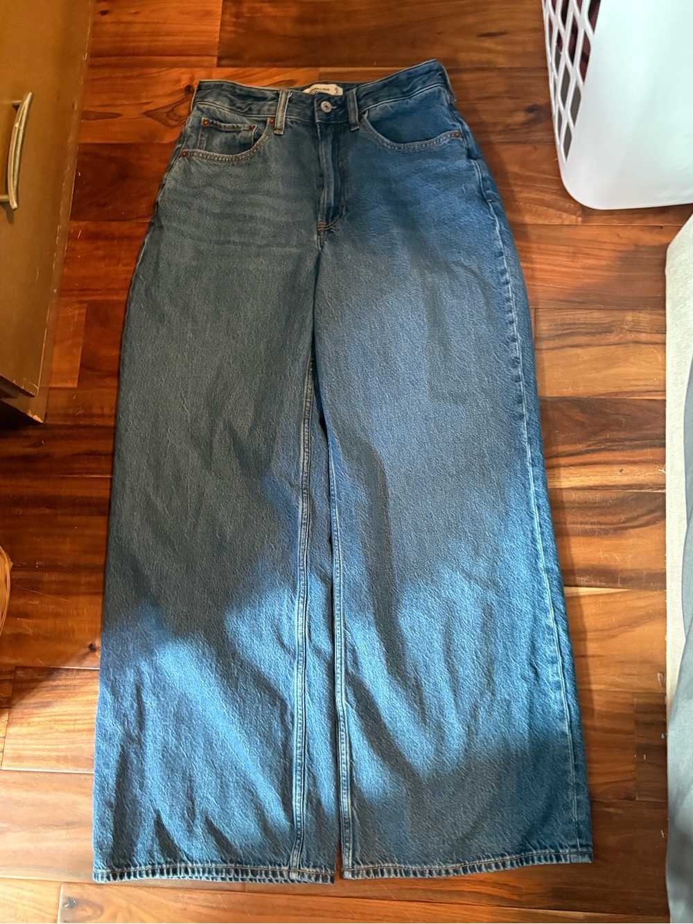 Abercrombie Curve Love The Wide Leg High Rise Jeans 27/4 Blue (1112)